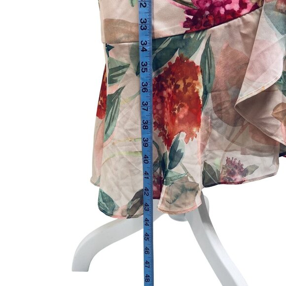 Adrianna Papell Womens Midi Ruffled Sleeveless Dress Size 4 Floral Pattern - Picture 9 of 11